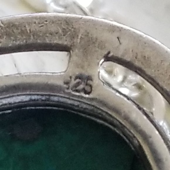 Teal Green Blue Agate Teardrop Gemstone & Sterling Necklace - Picture 11 of 14